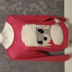 Cheval Pink Sweater White Poodle Design Sz 38